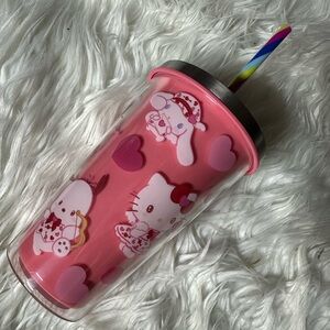 Cute Pink Character Tumbler with Straw